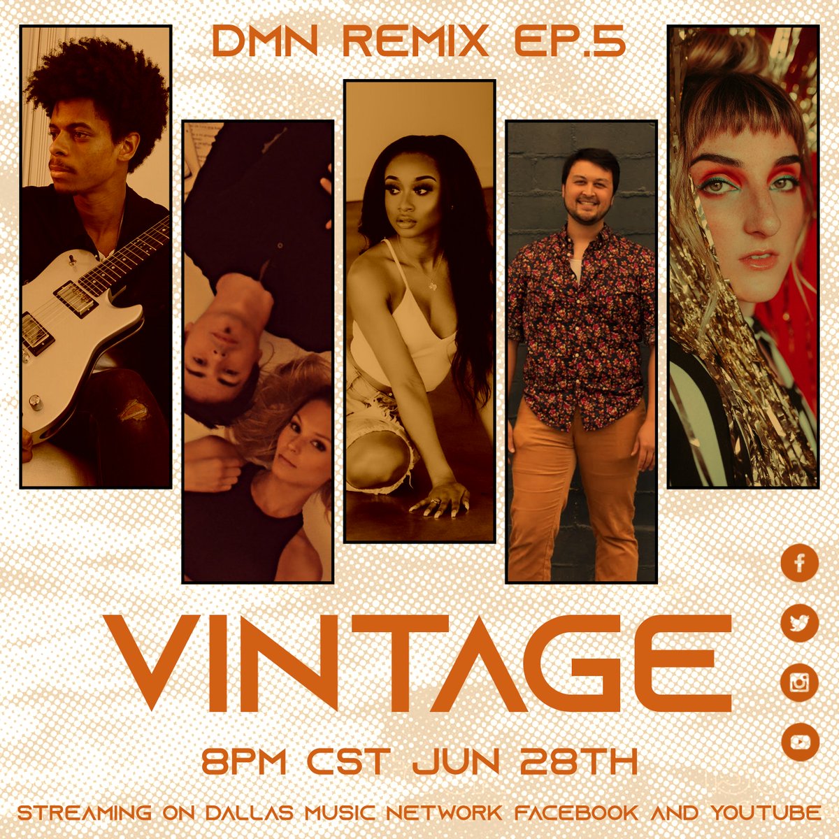 DMNMusicNetwork's tweet image. You never know who will pop up on our Vintage Remix shows. June 28th 8pm CDT @zachperson  @loveandchaosmusic @tippybalady @CourtHoang  @ArnellJada on @DMNMusicNetwork On TV streaming app @TwoStageTV on Roku, @AppleTV @amazonfiretv  @Android TV. #dallasmusicnetwork YouTube #Dallas