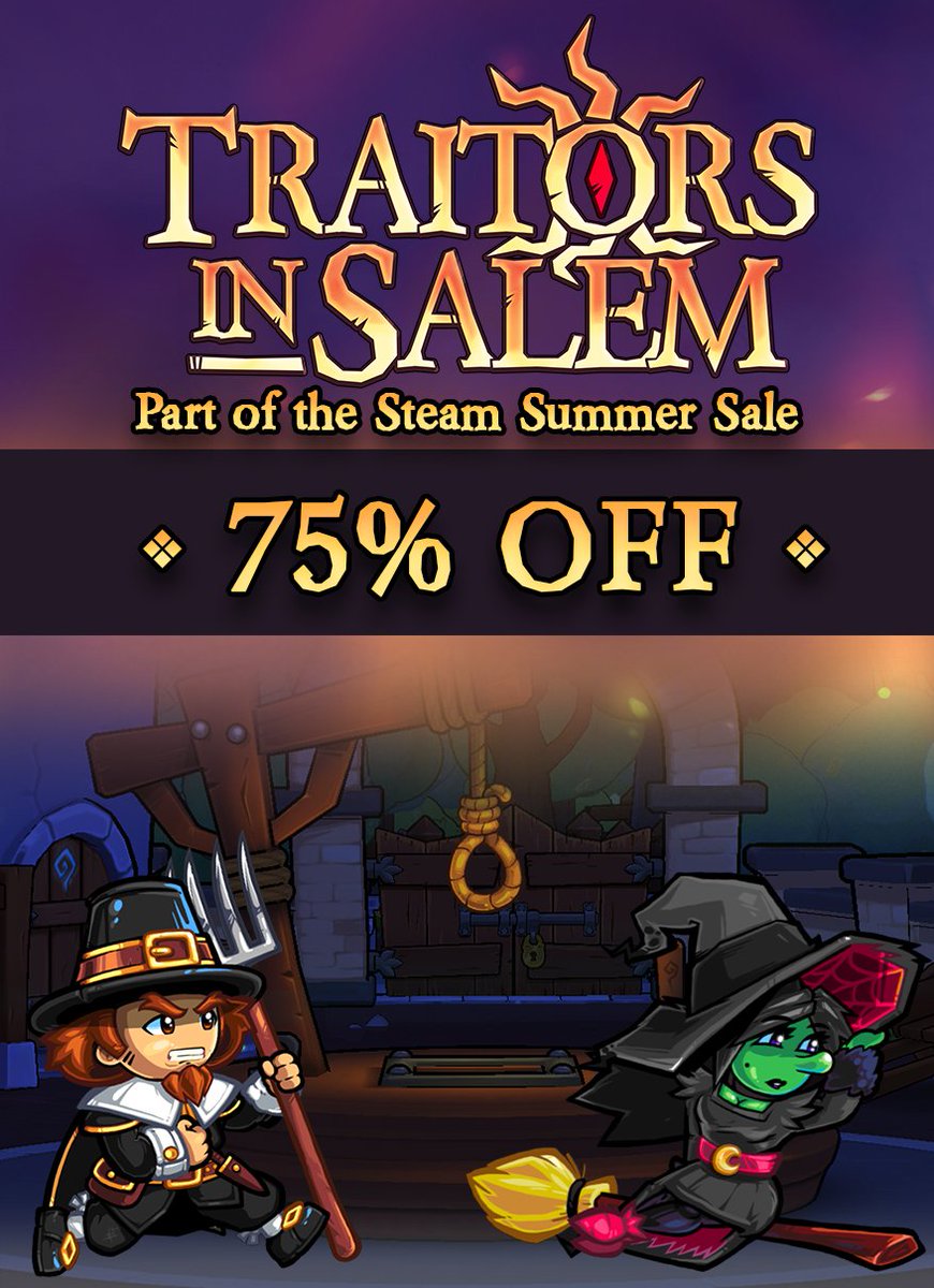 TraitorsinSalem's tweet image. Traitors in Salem is on sale for 75% off! Will you answer the call of Salem, or being corrupted by the influence of the Necronomicon. Pick up Traitors in Salem during the Steam Summer Sale going on now!: store.steampowered.com/app/1497640/Tr…