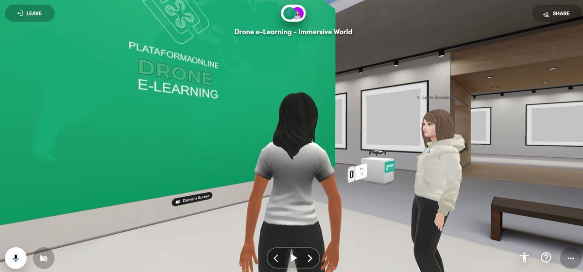 DroneeLearning's tweet photo. ¡Llevamos la educación al #metaverso! 🚀 con el primer curso inmersivo de Drone e-Learning. Si tienes gafas de realidad virtual, prepárate para la súper experiencia de aprendizaje en vivo!, y si no tienes gafas, únete a la experiencia a través de móvil o computador 👩🏻‍💻 https://t.co/EVOUuLRGuY