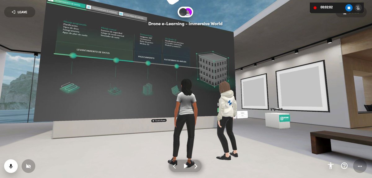 DroneeLearning's tweet photo. ¡Llevamos la educación al #metaverso! 🚀 con el primer curso inmersivo de Drone e-Learning. Si tienes gafas de realidad virtual, prepárate para la súper experiencia de aprendizaje en vivo!, y si no tienes gafas, únete a la experiencia a través de móvil o computador 👩🏻‍💻 https://t.co/EVOUuLRGuY