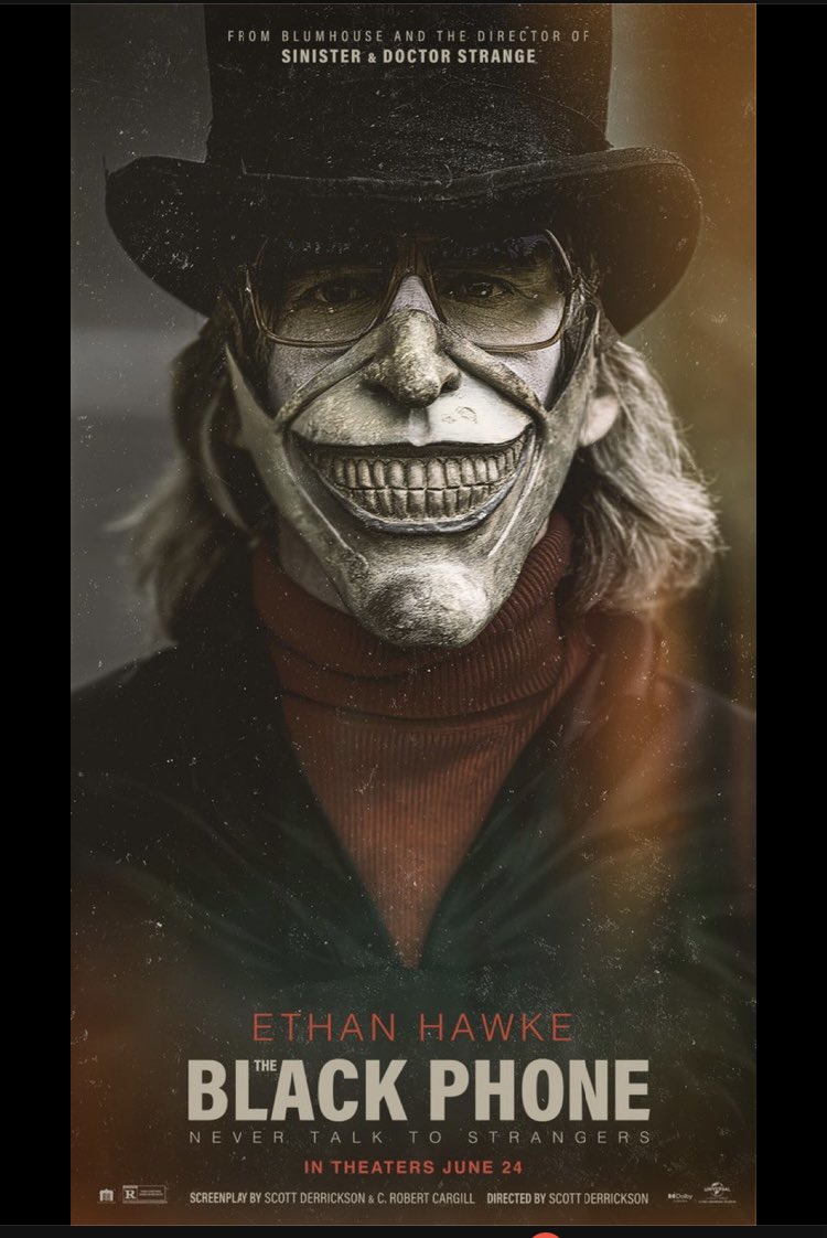 Erajj's tweet photo. ATTENTION: Friday, June 24th @UniversalHorror #TheBlackPhone is in theaters everywhere. Starring #EthanHawke #JeremyDavies #MasonThames #ERogerMitchell and directed by #ScottDerrickson Cc: @blumhouse https://t.co/tovCW6Ea5Q