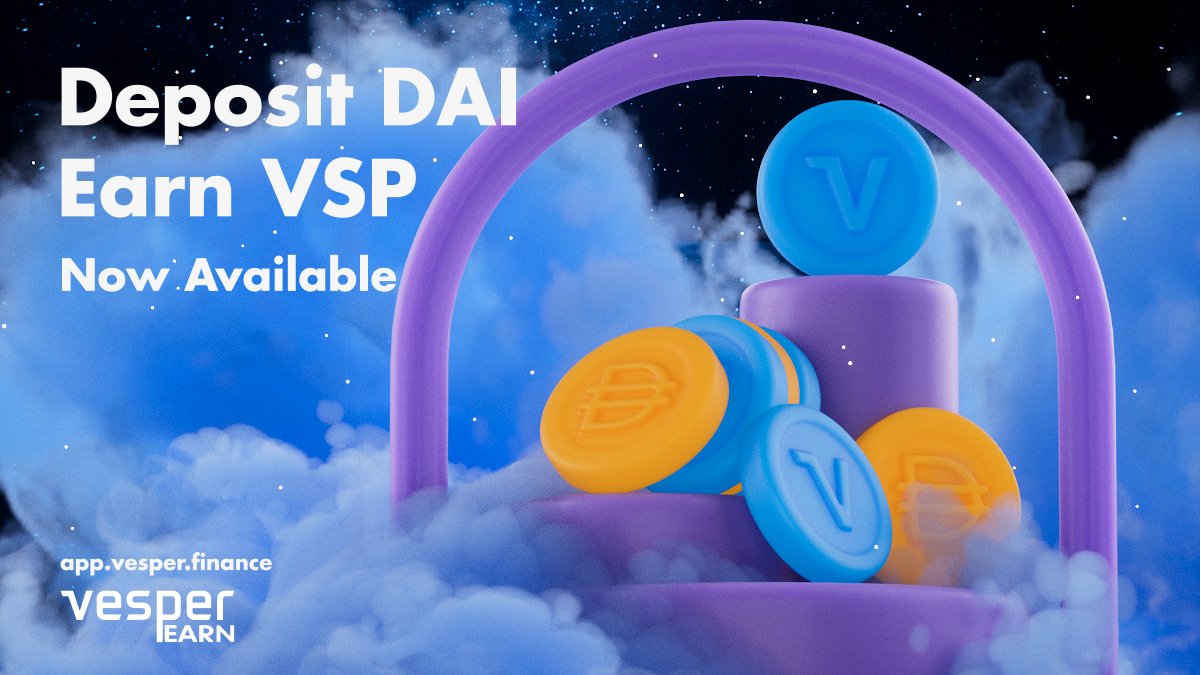 vesperturkey's tweet photo. Vesper'in yerel tokeni $VSP'yi pasif olarak kazanmanın yeni bir yolunu tanıtıyoruz!

$DAI yatırın ve $VSP kazanın. Hepsi ana uygulama aracılığıyla.

https://t.co/uJmbs0jzGP https://t.co/hz7QqdZiM7