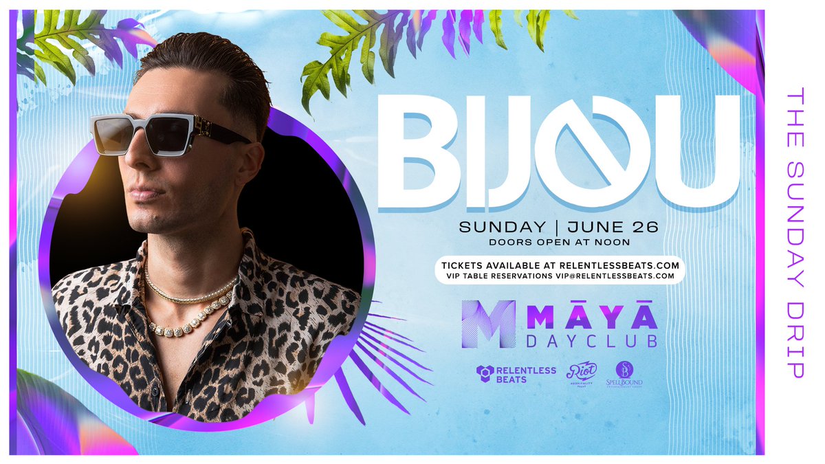 SpectoEnt's tweet image. This Sunday we're giving you the chance to see G-House legend @BIJOU at @MayaClubAZ 🎉

To enter: 
1. Must follow @spectoent and @relentlessbeats 
2. Mention 3 friends in the replies 👇
3. RT this and say "I'm seeing @BIJOU this weekend, are you?"  

Winners announced Saturday!