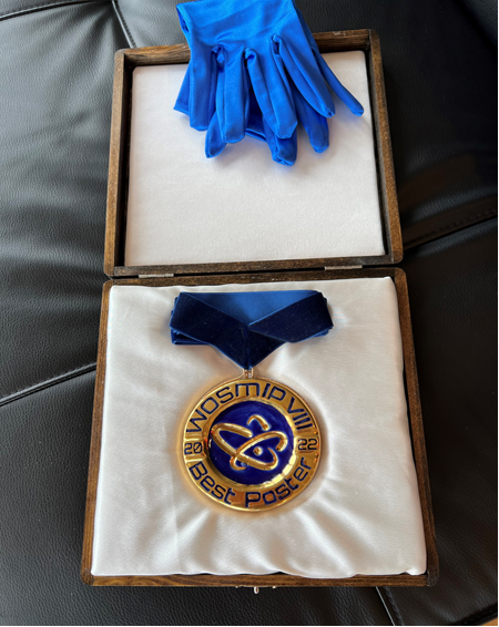 NNSANews's tweet photo. Congrats to Sylvia Generoso of @CEA_Officiel! She was honored at #WOSMIP today with the WOZZIE Award for improving atmospheric transport modeling. Matthew Goodwin of @AWE_plc received the first WOSTER medal for his poster on deploying a radioxenon sensor array in the UK. https://t.co/vZvisHenCf