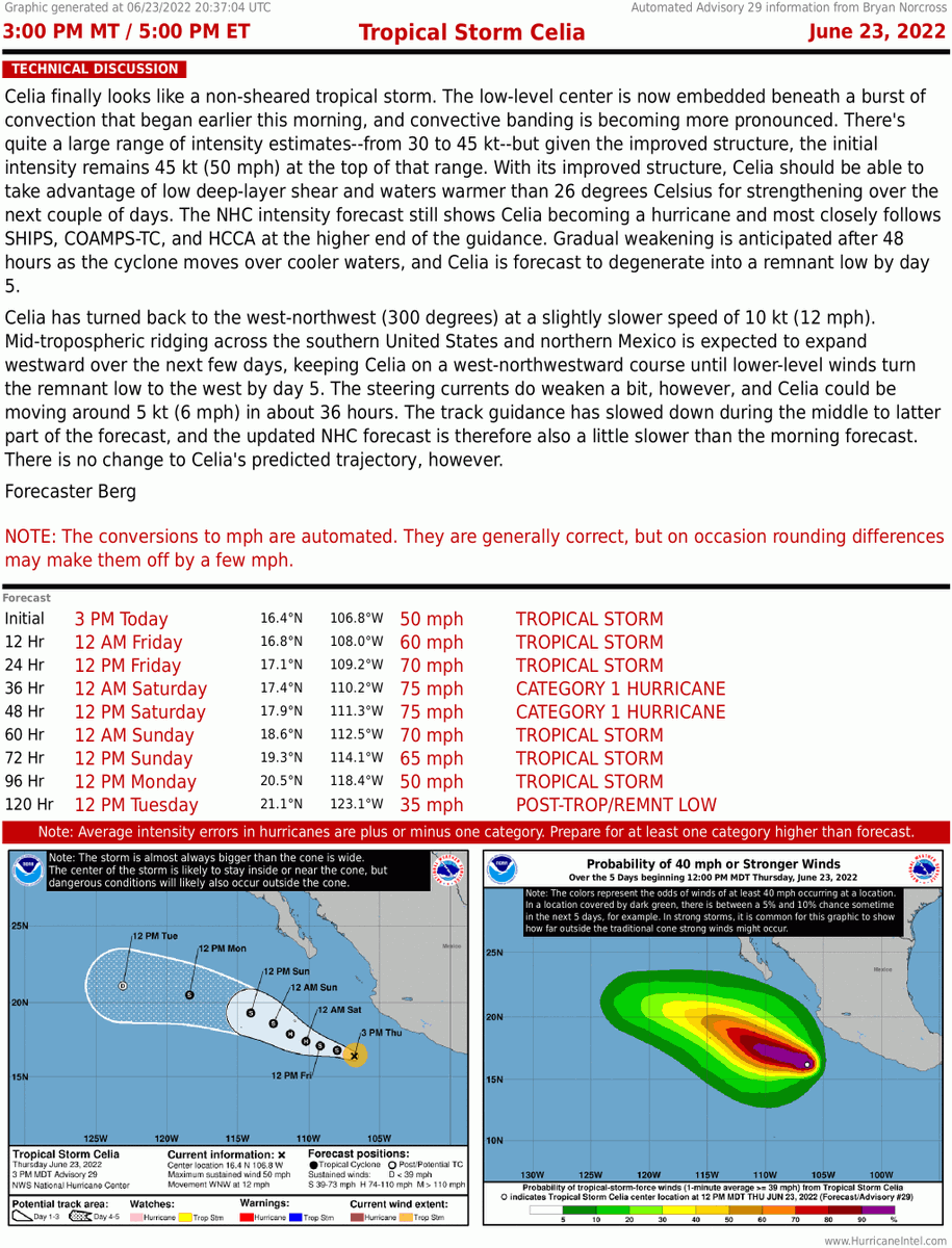 kflmiami427's tweet photo. RT: (@bnorcross)NEW TECHNICAL DISCUSSION on Tropical Storm #CELIA from @NHC_Pacific. Automated experimental summaries for all storms are available at https://t.co/1DTSJZSRDQ. https://t.co/04Aog5S5Ot #miamiweather #flwx #nwsmiami #Sheffieldissuper #doncasterisgreat …