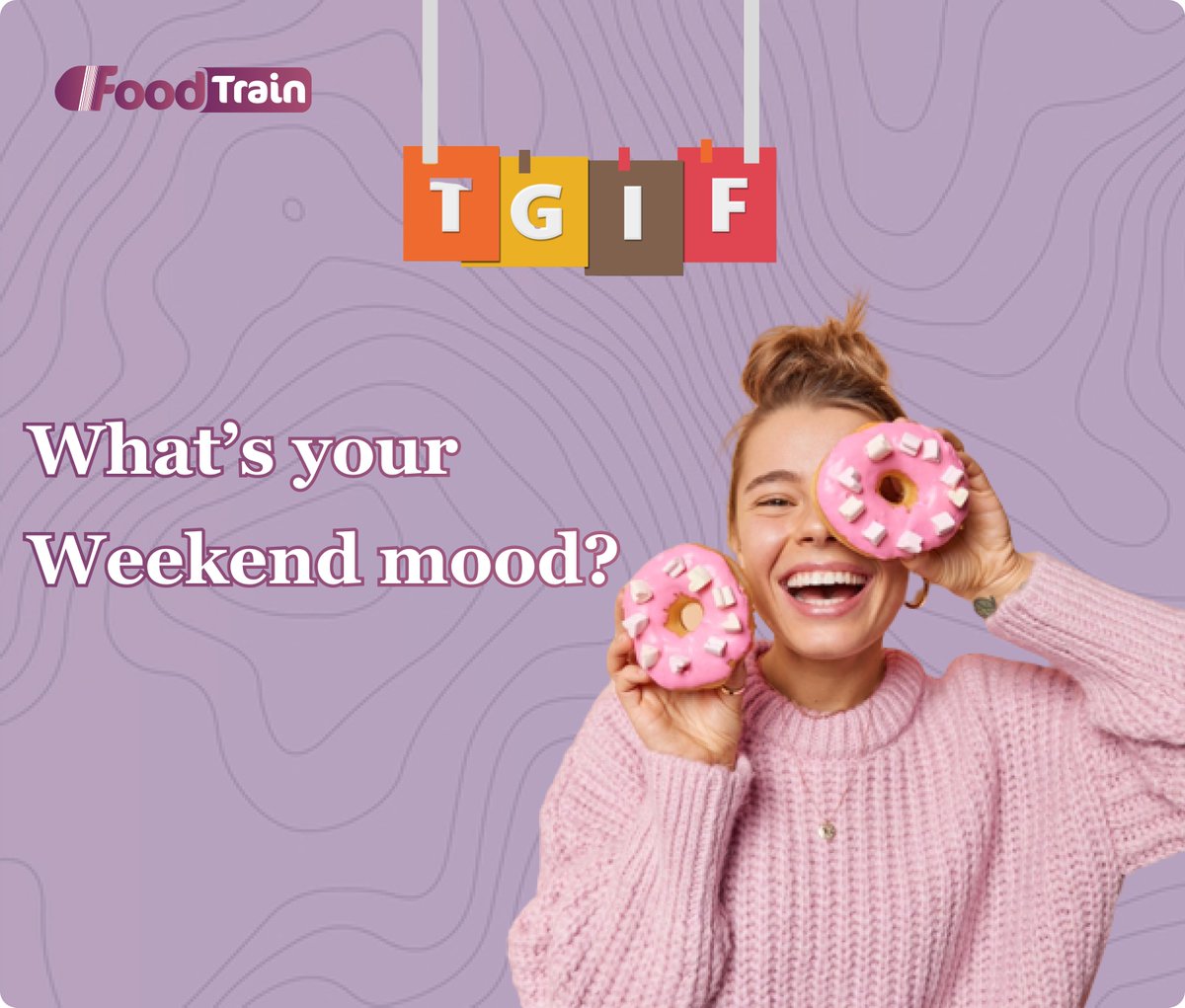 FoodTrain7's tweet photo. TGIF💃💃

How do you feel about weekends? Tell us with an emoji.😉

Enjoy the weekend.💜

#FoodTrain
#lovelyweekend
#happyweekend
#ordernow 
#eatwell
#goodfood
#foodforall https://t.co/FjmrC7LVG0