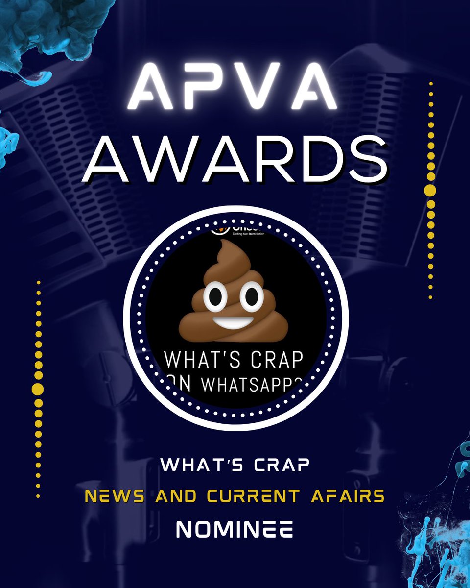 APVAofficial's tweet photo. 🏆 🏆 🏆
The APVA Award #nominees for "Best in Current Affairs" 2022
@AfricaCheck
#PremiumTimespodcast
#theoutsider
@gvalawfirm
#awards #awardsseason #awardsshow
#apvawards #apvanominee #apvanomination
#awardseason #podcastawards #awardsshow
#apvawards https://t.co/gPXg07hODc