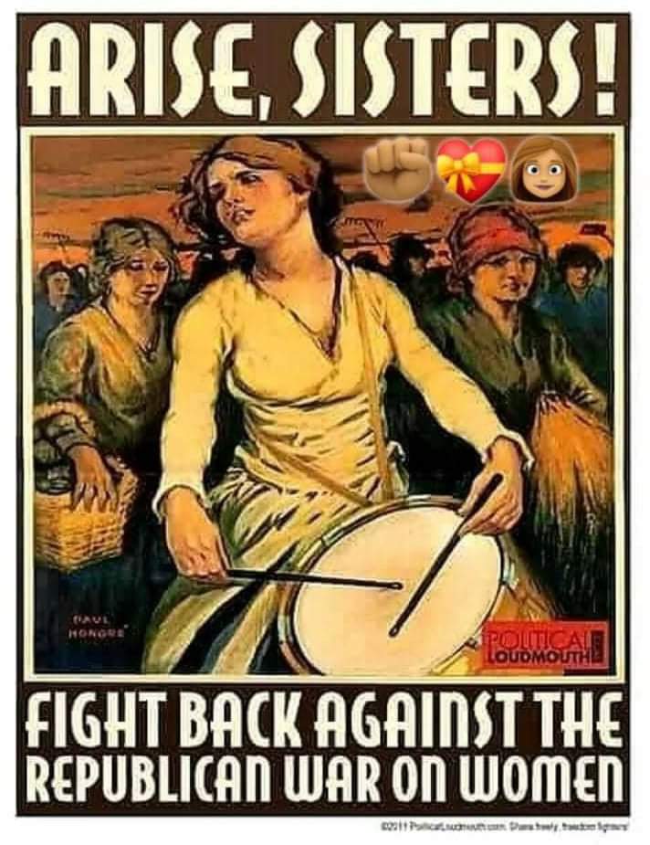 Ladies the power is all yours PLEASE USE IT & vote, your life as you have known it for 50 yrs depends on it. Can you not hear our ancestors screaming. Please vote blue in 2022, tell a friend. We can sort out what differences we may have. Children need to be safe. ☮️💙🐝💪🦾🇺🇲