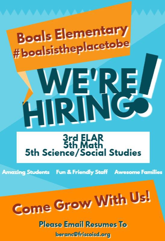 Come join our Boals family!