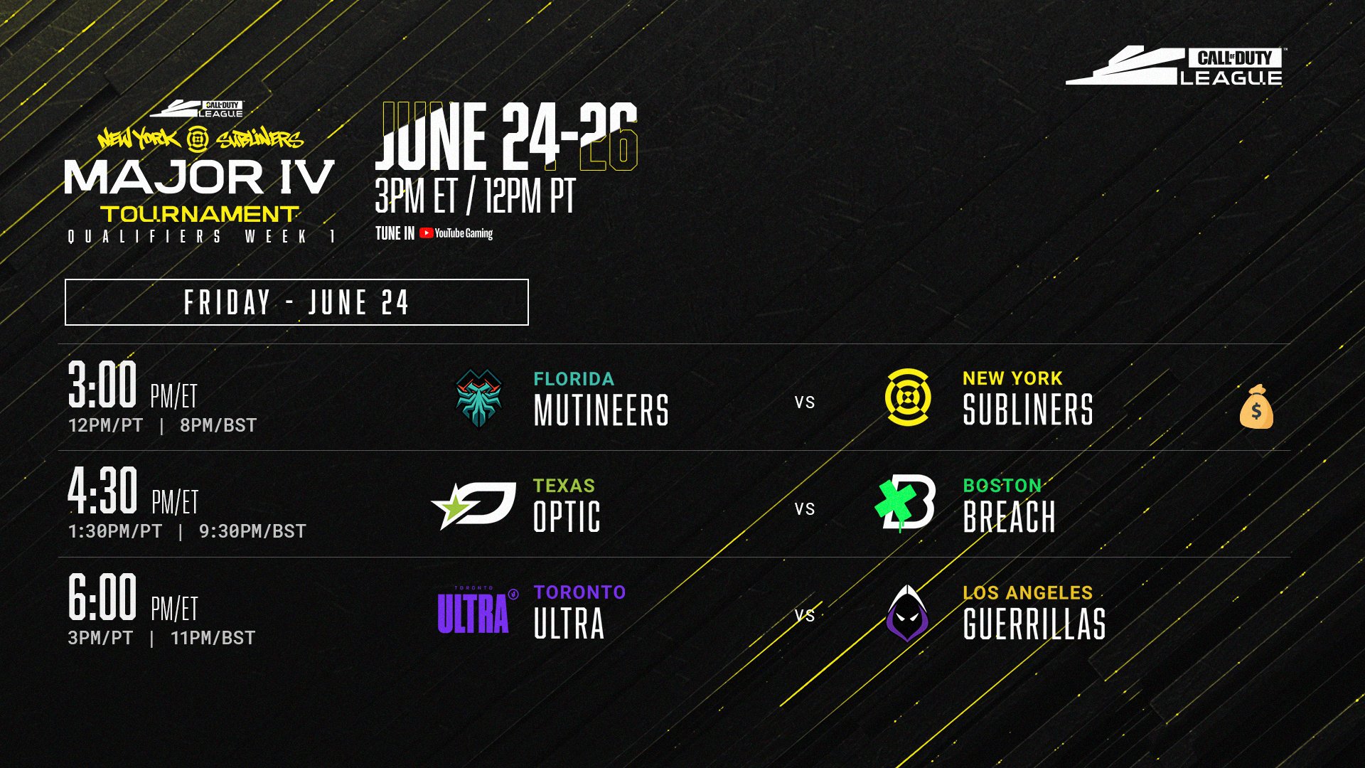 Call of Duty League on Twitter "3️⃣ matches on the slate TOMORROW to