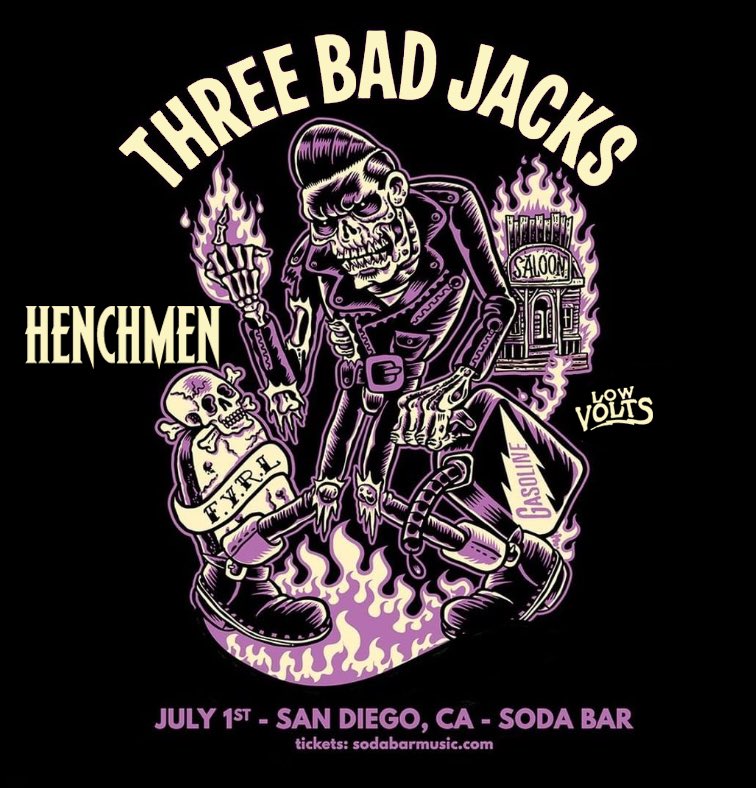 July 1st in San Diego! ⚡️ Come get some Henchmen style rock n roll!⚡️