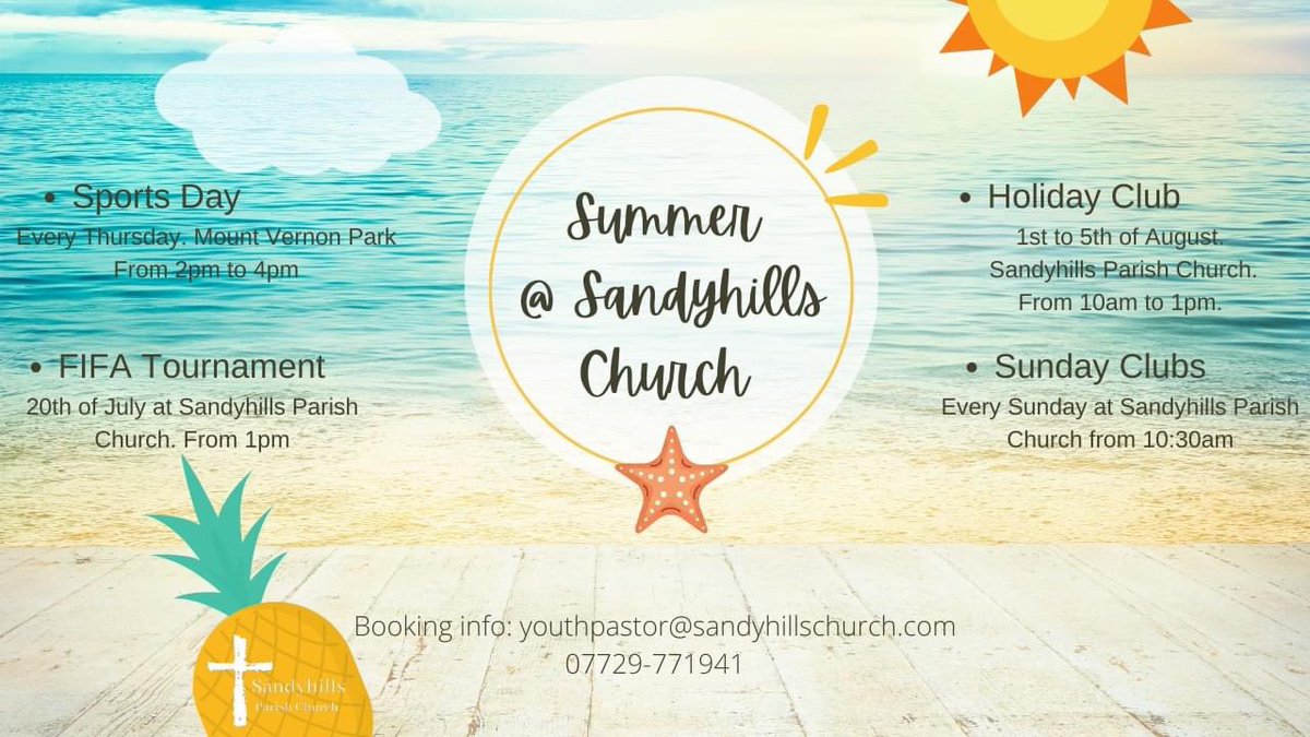 Sandyhills_PC's tweet photo. Our summer programme is out! Book your space at youthpastor@sandyhillschurch.com or 07729-771941 
@mvpglasgow @EastbankPri https://t.co/Xa8f7KSVdd