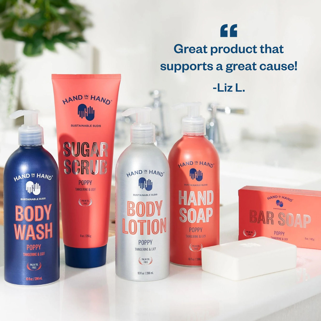 What more could you ask for in skincare products?! We're dedicated to creating products you love and giving back to others. #handinhandsoap #skincare #giveback
