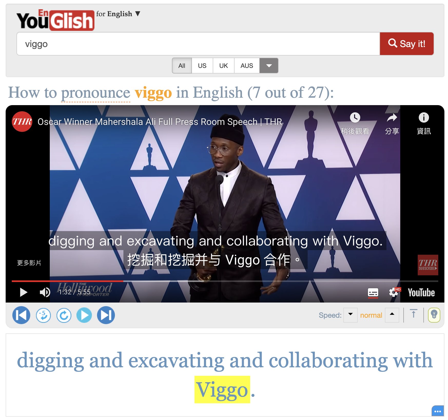 Viggo En Twitter T Co Ndwks7ous7 这是一个非常有用的学英语的网站 太强了 可以随便搜索一个单词 这网站会在youtube 上搜索包含这个单词的视频句子 你可以重复听 练习真正的