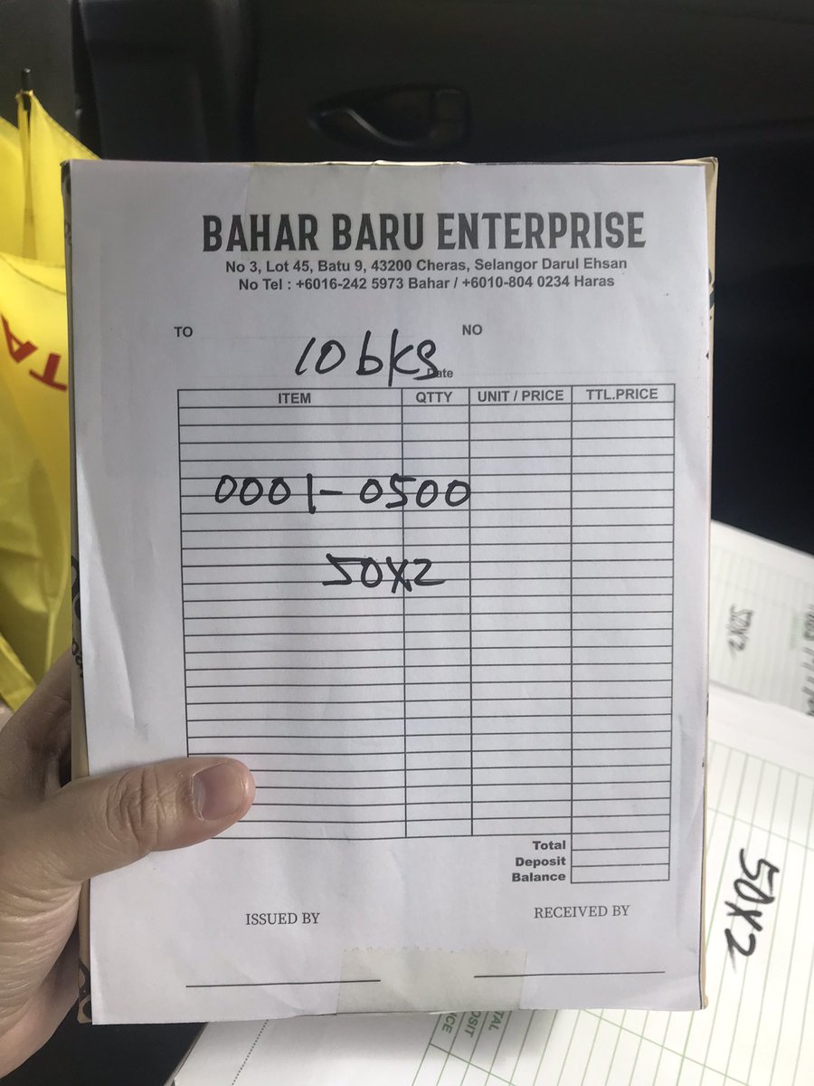 QusQazahCnd's tweet photo. NCR Bill Book A5 saiz 2ply 1 color printing
10 book RM220
20 book RM250
π Delivery More then 15KM will be charge RM5-10
π¦ Postage Will Be Charge Ikut Berat dan Kawasan Starting From RM10
For more detailed whatsapp or call
π± +60176911874 π
#printing #printingmurah #printingkl https://t.co/Qana3JtM8t
