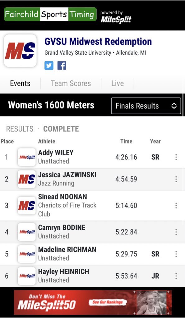 Uhm…so Addy Wiley(<a href="/addylwiley/">Addy</a>) wasn’t done dominating after the state meet…she had to go even bigger 🤯🤯🤯

milesplit.live/meets/486551/e…