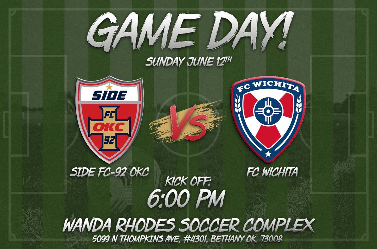 OKCSideFC's tweet image. Come join us this Sunday evening for our game against FC Wichita! Heads up: it's looking like it'll be a hot one! Don't forget your sunscreen, and the HTeaO  truck will be there to provide all the cool drinks you could want! $5 admission, see you there! #onside #stayonside