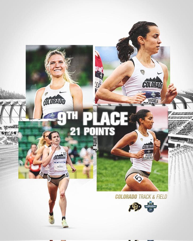 The women finished tied for 9th!

That ties 2019 for the second-best NCAA Outdoor finish in CU history!
#GoBuffs