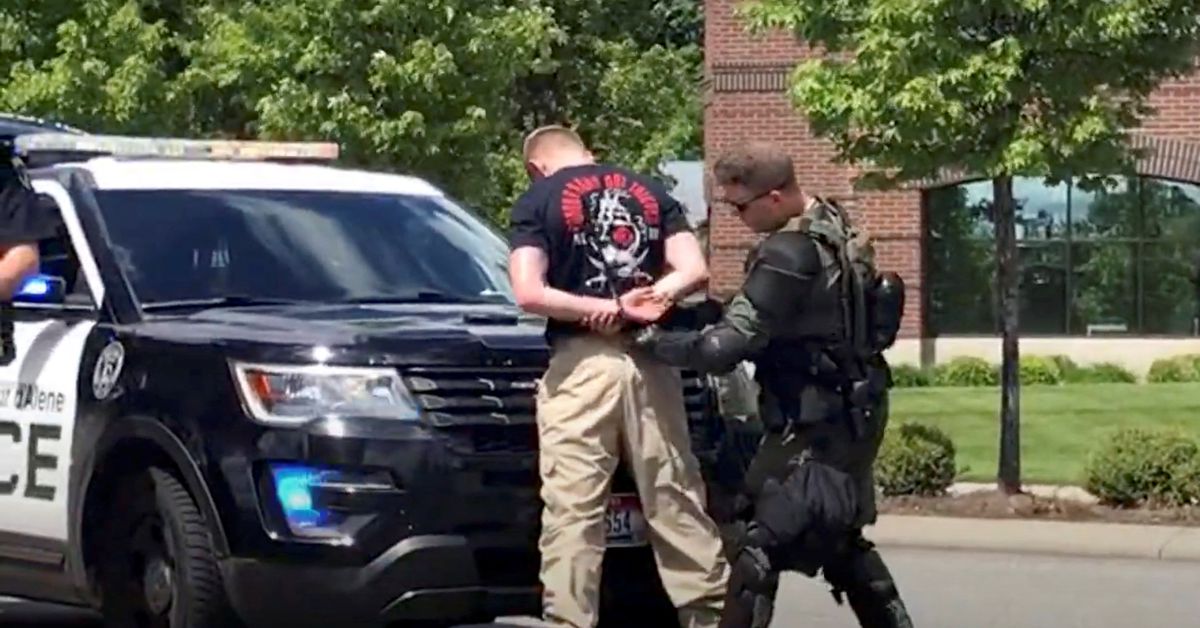 Reuters's tweet photo. Members of white nationalist group charged with planning riot at Idaho pride event https://t.co/RIs4SMt2ZQ https://t.co/RqyHQrWpQw