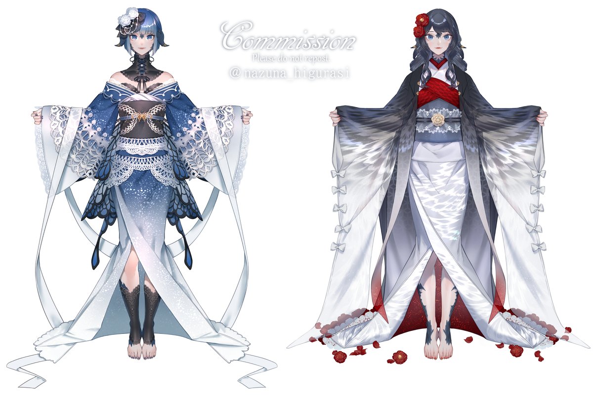 nazuna_higurasi's tweet photo. Commission🦋🌹

オリジナル着物のお衣装をデザインさせていただきました！ https://t.co/lfjJvAeG8B