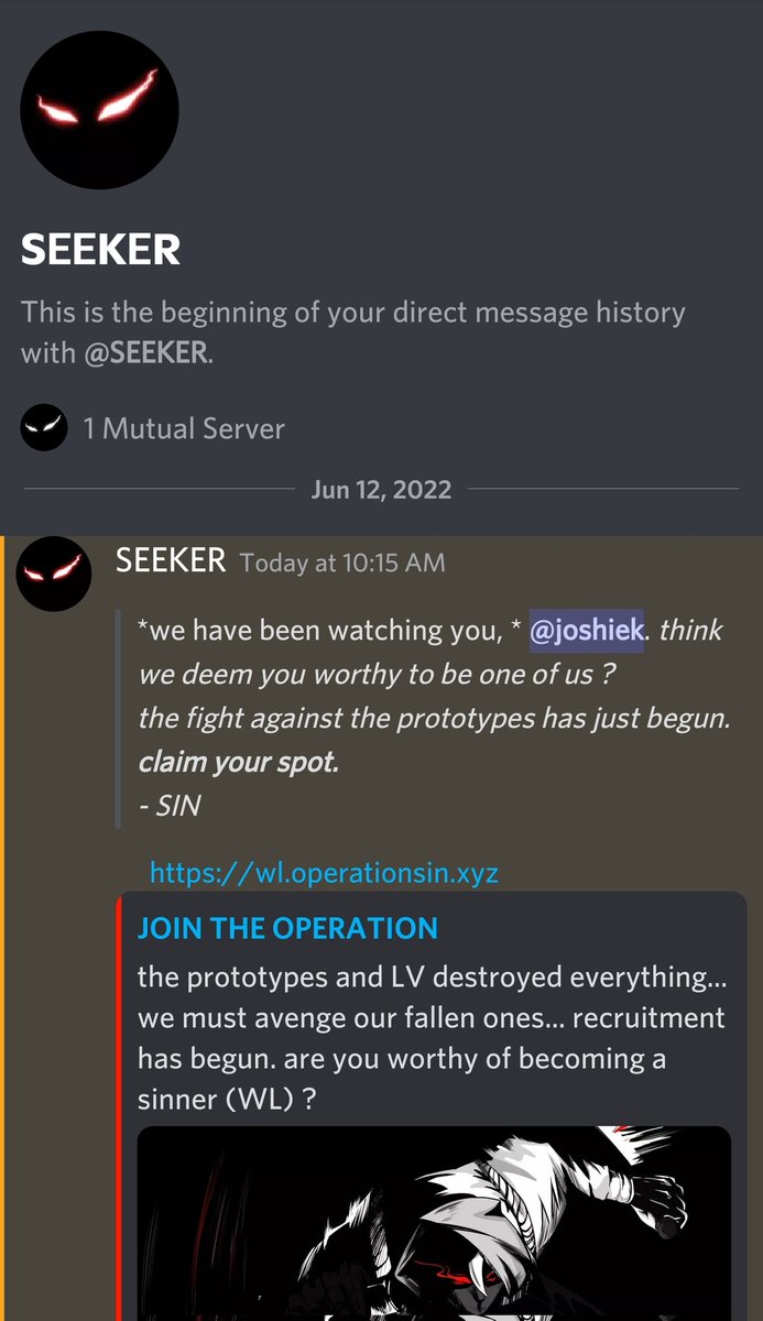 People in <a href="/operationSIN/">operationSIN</a> please be careful on dms. Links like this scare me on how desperate people would want to get in on this.