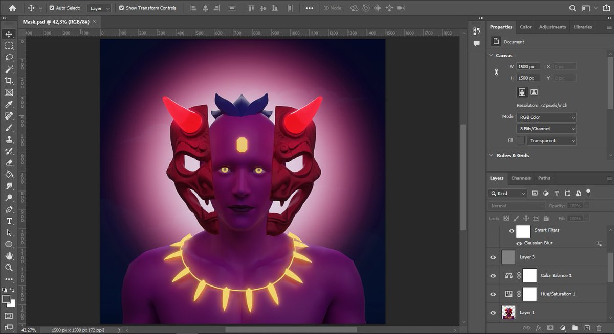 DoubletrEth's tweet photo. In my work for @Mystical_Masks , I would like to reflect the concept of the project, which I did, I took the image from sneak-peaks and of course the mask itself, I decided to make the mask original. @ratvanking @Finnard_NFT  @ZygfridS https://t.co/OrzzS8IuDf