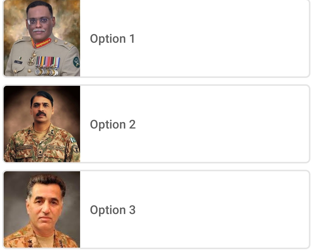 📢اعلان 
 ان میں سے سب سے بہترین اپ کس کو دیکھ
 رہیں پاکستان کی بقا کی خاطر۔ اپنی قیمتی رائے کا اظہار کمنٹس باکس میں کریں برائے مہربانی شکریہ!!!
اعلان ختم ہوا