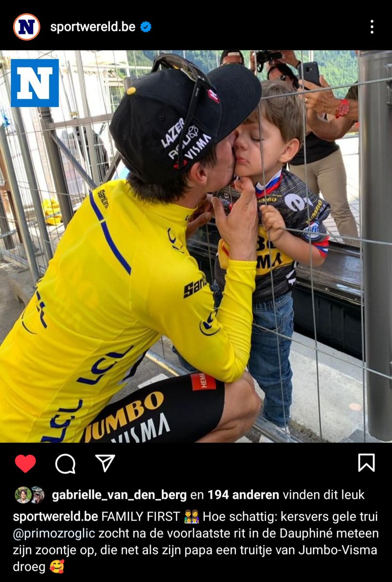 Debby_Drckx's tweet photo. Kids missing their daddy, heroes missing their kids and wife. Sometimes we forget which sacrifice they have to make in order to do their job 🥺.  Great to see my heroes Roglič and Van Aert try to make the most of every little moment with their family 🥰♥️. https://t.co/XJAIZyd2Lr