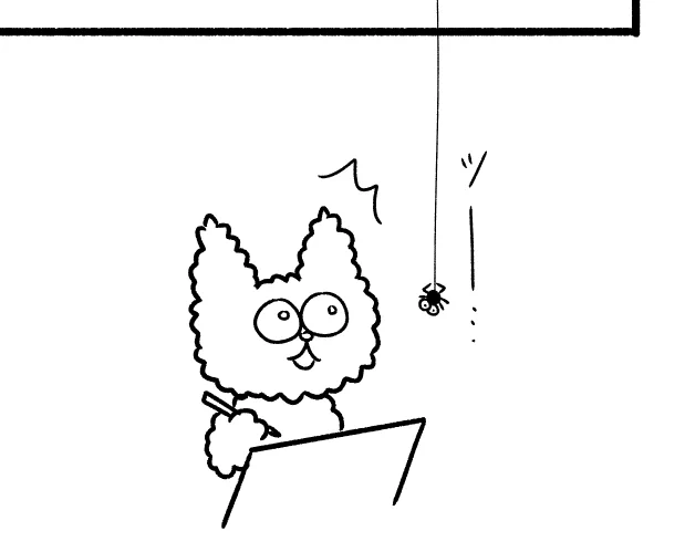 まんがみたいに蜘蛛がおりてきた 