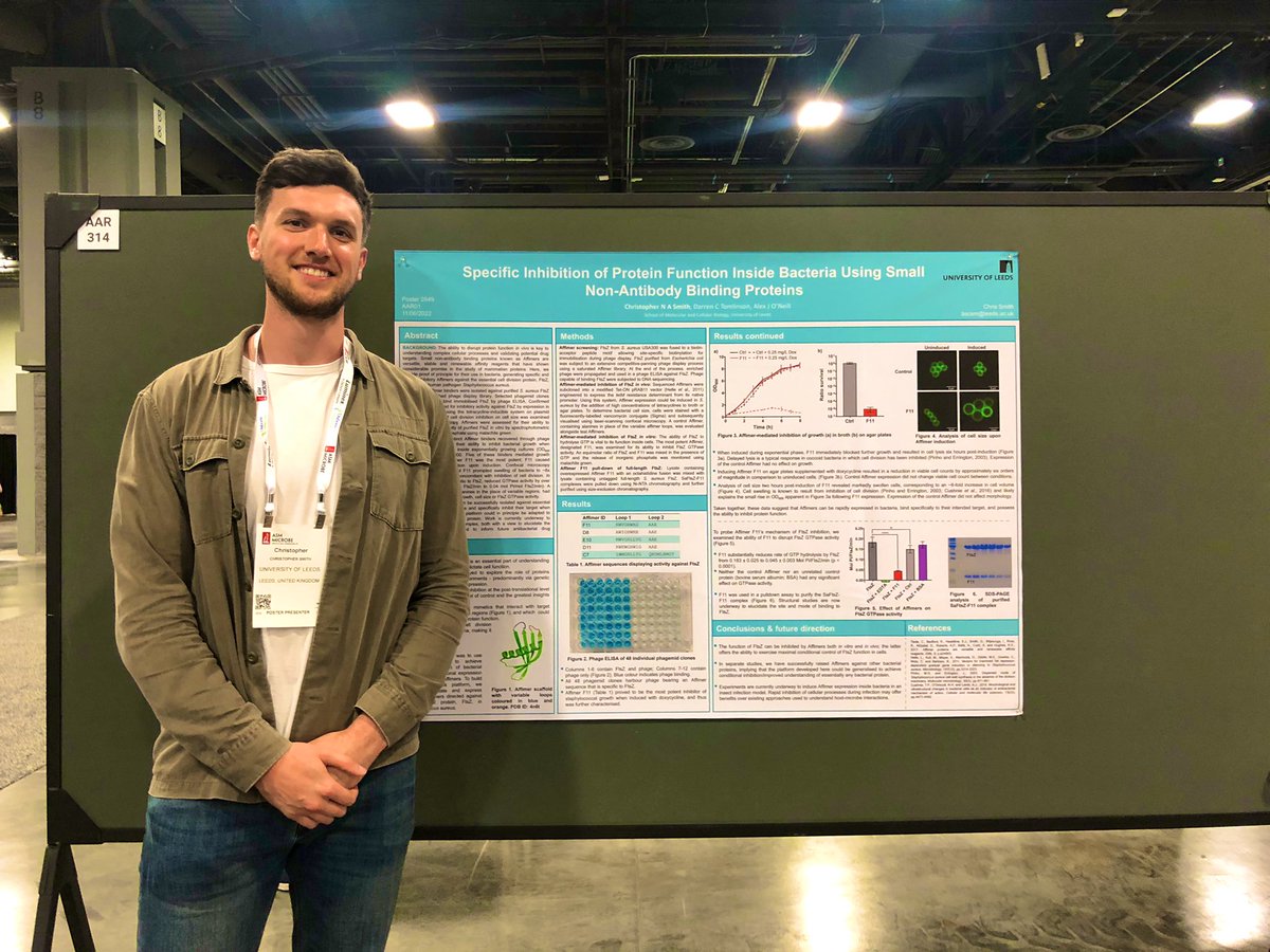 AnnieHerbert98's tweet photo. Affimer applications in AMR at #ASMicrobe. Poster sessions AAR314 today and AAR372 tomorrow in the exhibition hall! #ASM #Affimer @Tomlinson_lab @UniversityLeeds https://t.co/BtLTvgIGCs