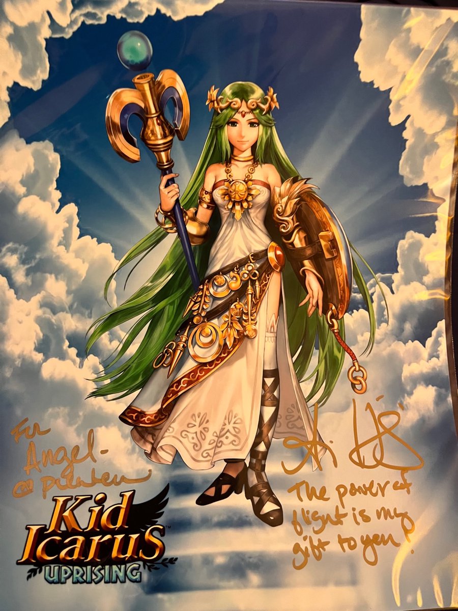 Angel_Toon_YT's tweet photo. So I recently received these lovely Pit and Palutena autographs from the amazing @TheAntonyDelRio and @missalihillis ! I love both the characters and these autographs so much! Beautiful!💙 #KidIcarus #autographs #10YearsofUprising #KidIcarusUprising #Pit #Palutena https://t.co/56Hlc3BSqq