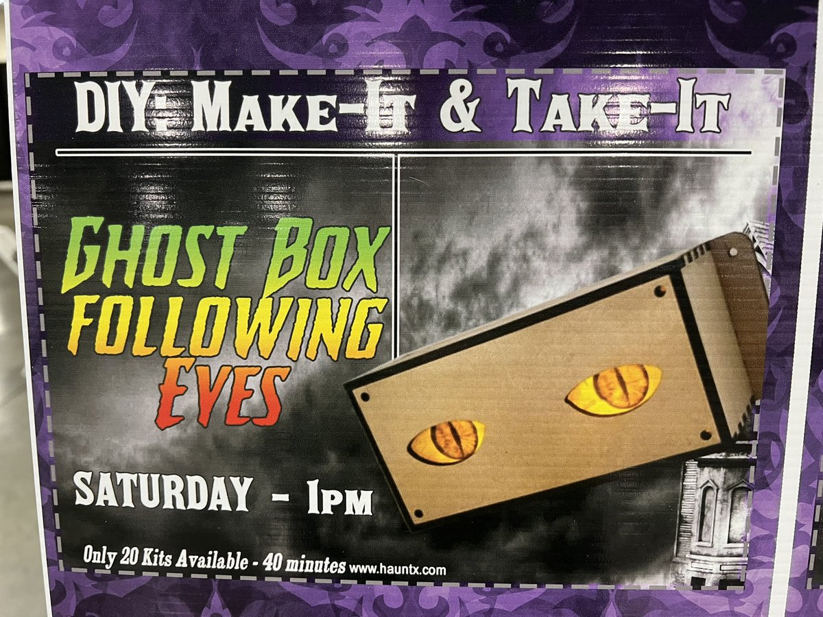 ParksAndCons's tweet photo. The @haunt_x DIY workshops are pretty great. Attendees are currently working on the Ghost Box Following Eyes to take home #HauntX https://t.co/i5Pp6oppAc