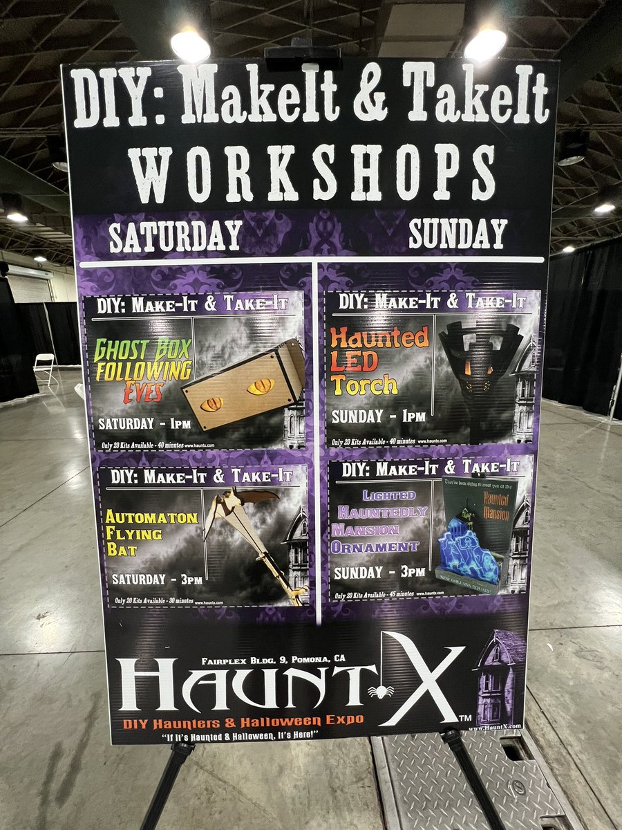 ParksAndCons's tweet photo. The @haunt_x DIY workshops are pretty great. Attendees are currently working on the Ghost Box Following Eyes to take home #HauntX https://t.co/i5Pp6oppAc