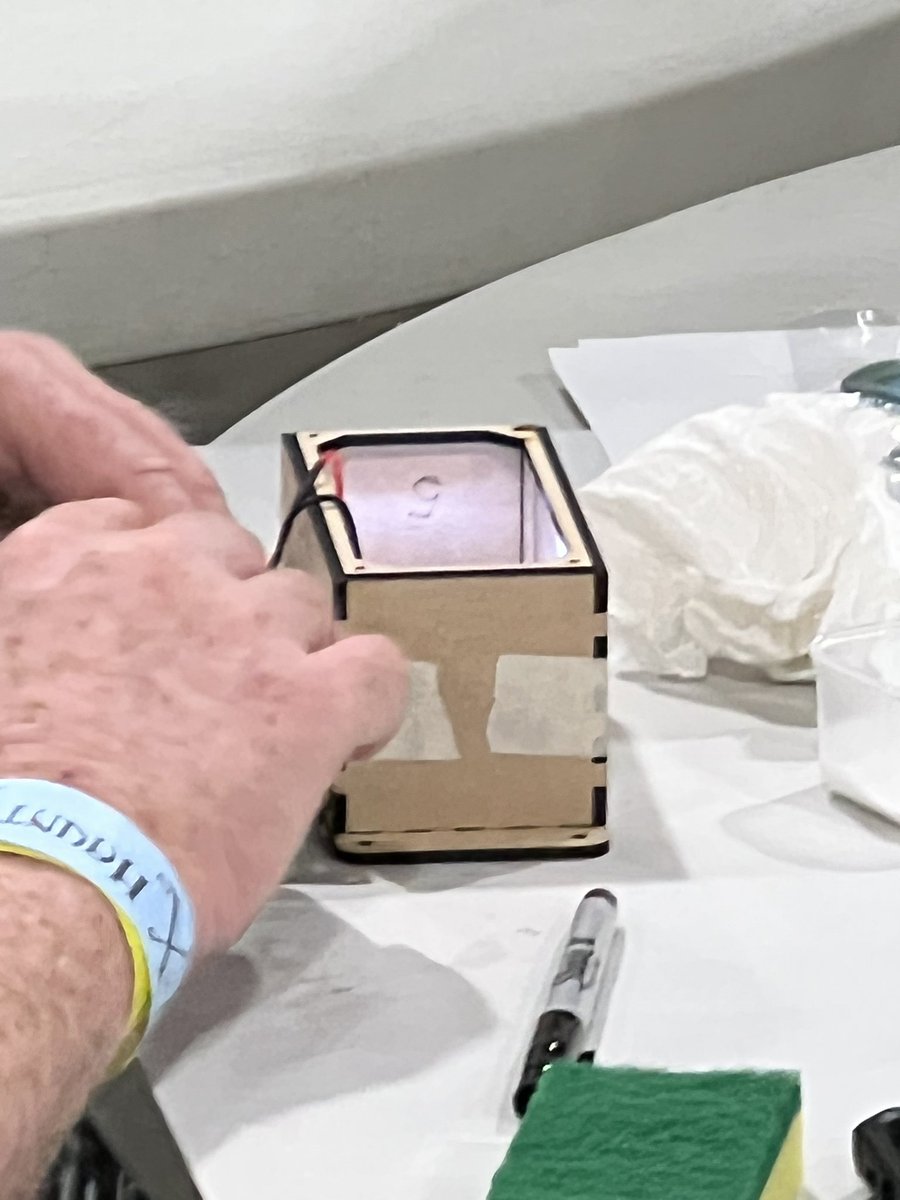 ParksAndCons's tweet photo. The @haunt_x DIY workshops are pretty great. Attendees are currently working on the Ghost Box Following Eyes to take home #HauntX https://t.co/i5Pp6oppAc