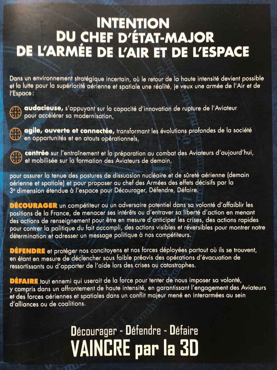 FuscoAir's tweet photo. [STRATÉGIE] Pour passer un week-end studieux vous pouvez prendre connaissance de la vision du @CEM_AAE. Oui bon d’accord sur ce coup là y’a pas d’image et c’est écrit petit. On se rattrapera demain promis. Pour faire simple : pas de 3D, pas de bras, pas de ...victoire. https://t.co/BHXoaNATSq