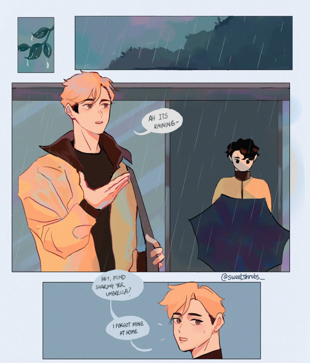 sweetshrubs_'s tweet photo. Sharing umbrella (pt 1)

#sakuatsu #ハイキュー https://t.co/uqKLjS6jel