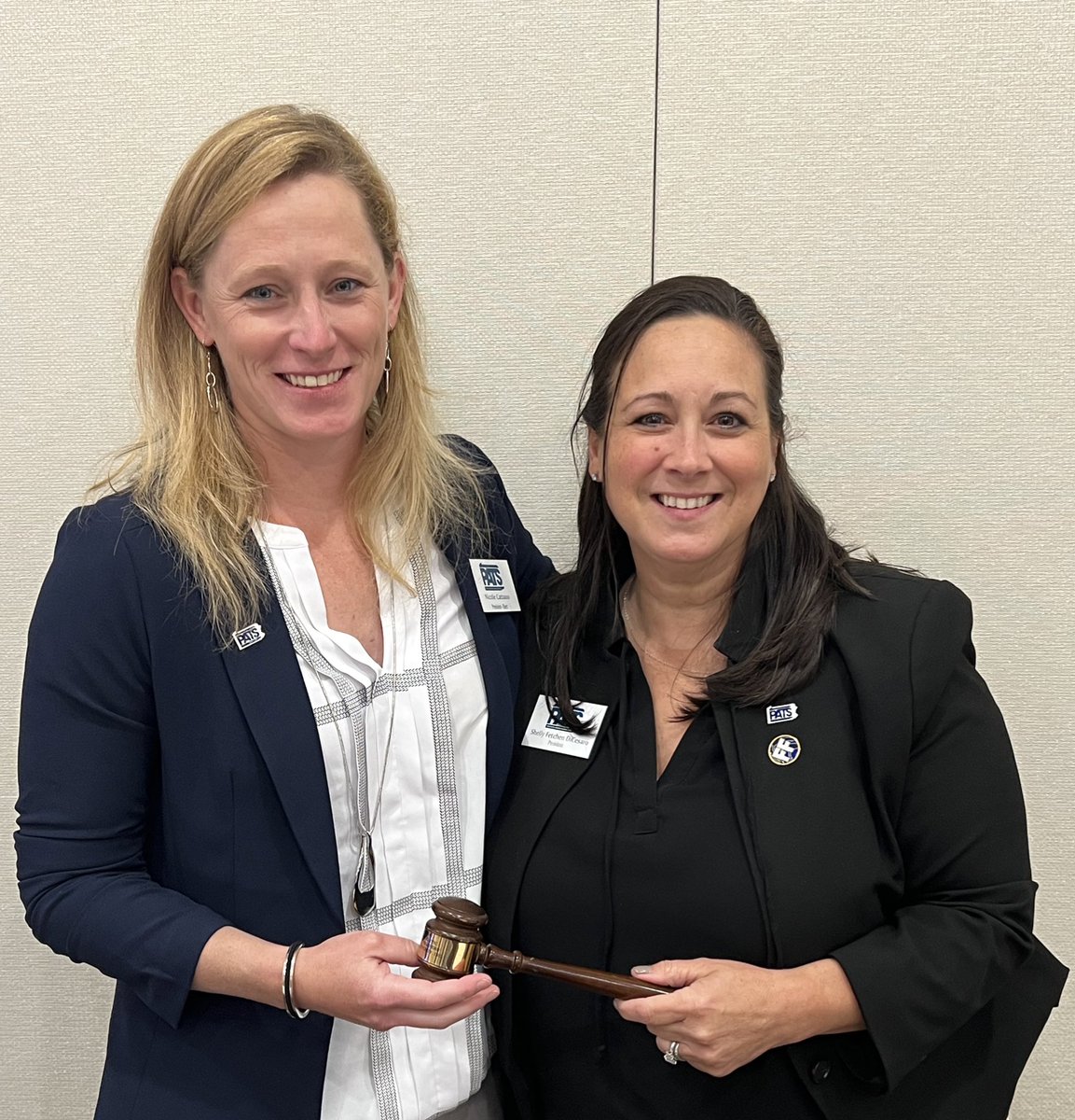 gopatsAT's tweet photo. Congratulations @nicole_cattano as she accepts the next step as President! Thank you @sfdicesaro for your selfless service to PATS and the legacy leave. #patscon22 https://t.co/9Phcv6qhOx