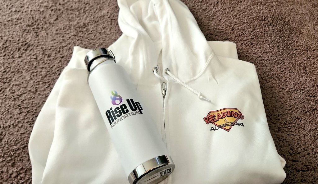 KRich312's tweet image. Swag delivery thanks to @AlaneAdamsBooks and the @RiseUpFdn....also have you signed up for #BetweenThePages yet?