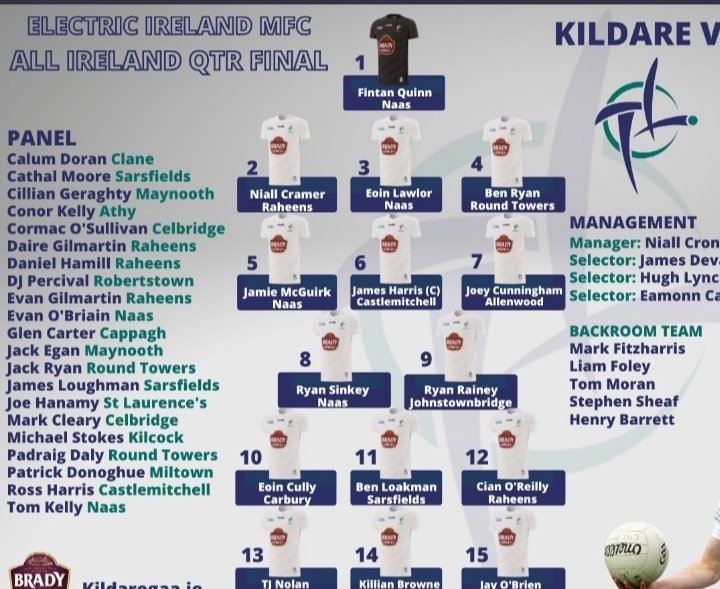 EOCCHurling's tweet photo. Best of luck to EOCC players  Cian O Reilly and Niall Cramer who line out for Kildare tomorrow in All  Ireland  Quarter Final  against Mayo!
#hurlingfamily #hurlingtothecore 
#dualplayer https://t.co/D2EUOeqTou