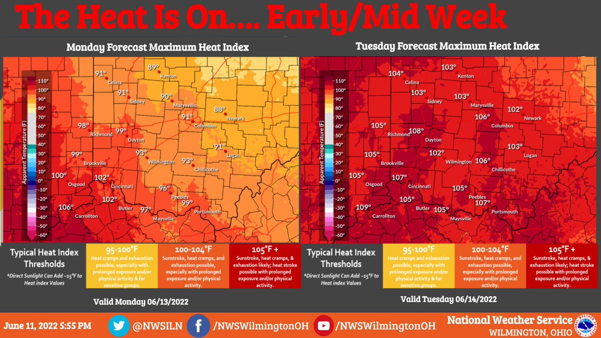 [6:00 PM] We have a stormy few days ahead of us, especially Sunday AND Monday before the heat gets cranked up Monday through Wednesday. This will undoubtedly be the hottest stretch of the year thus far, with the heat and humidity really building into the region starting Monday.