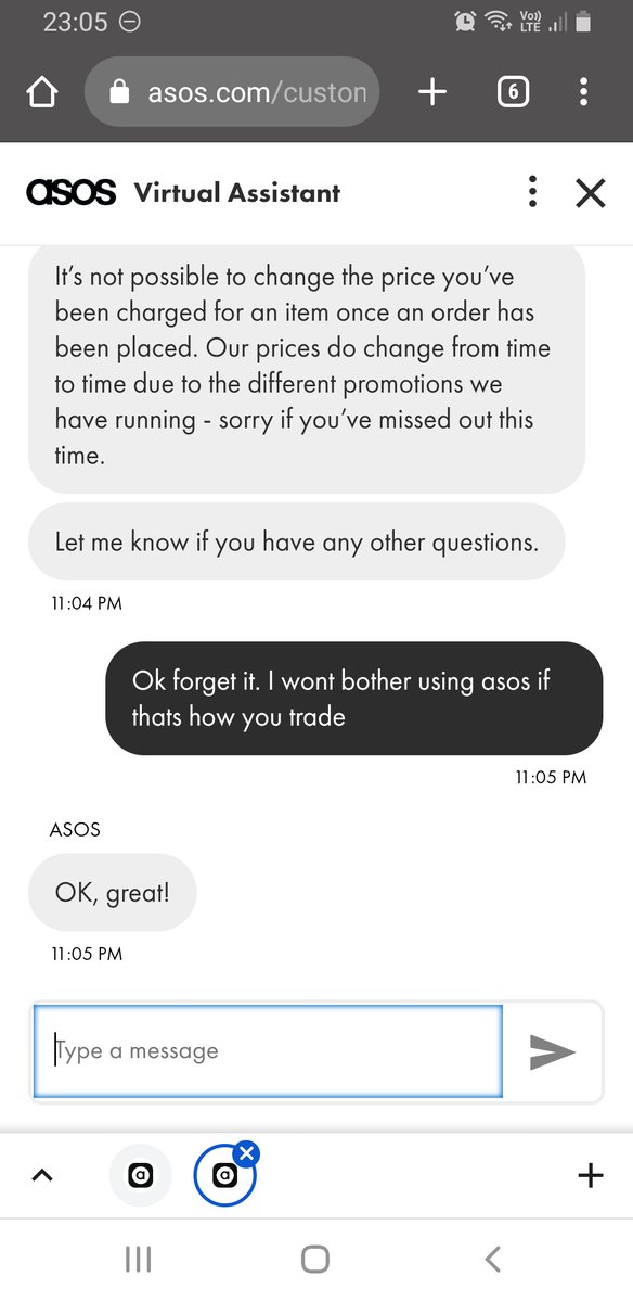 mrsixar's tweet photo. @ASOS i email asking why the price keeps changing every time i go to pay for the stuff in my basket. And you reply this 😂 Fantastic service https://t.co/zzgNtzSNcl