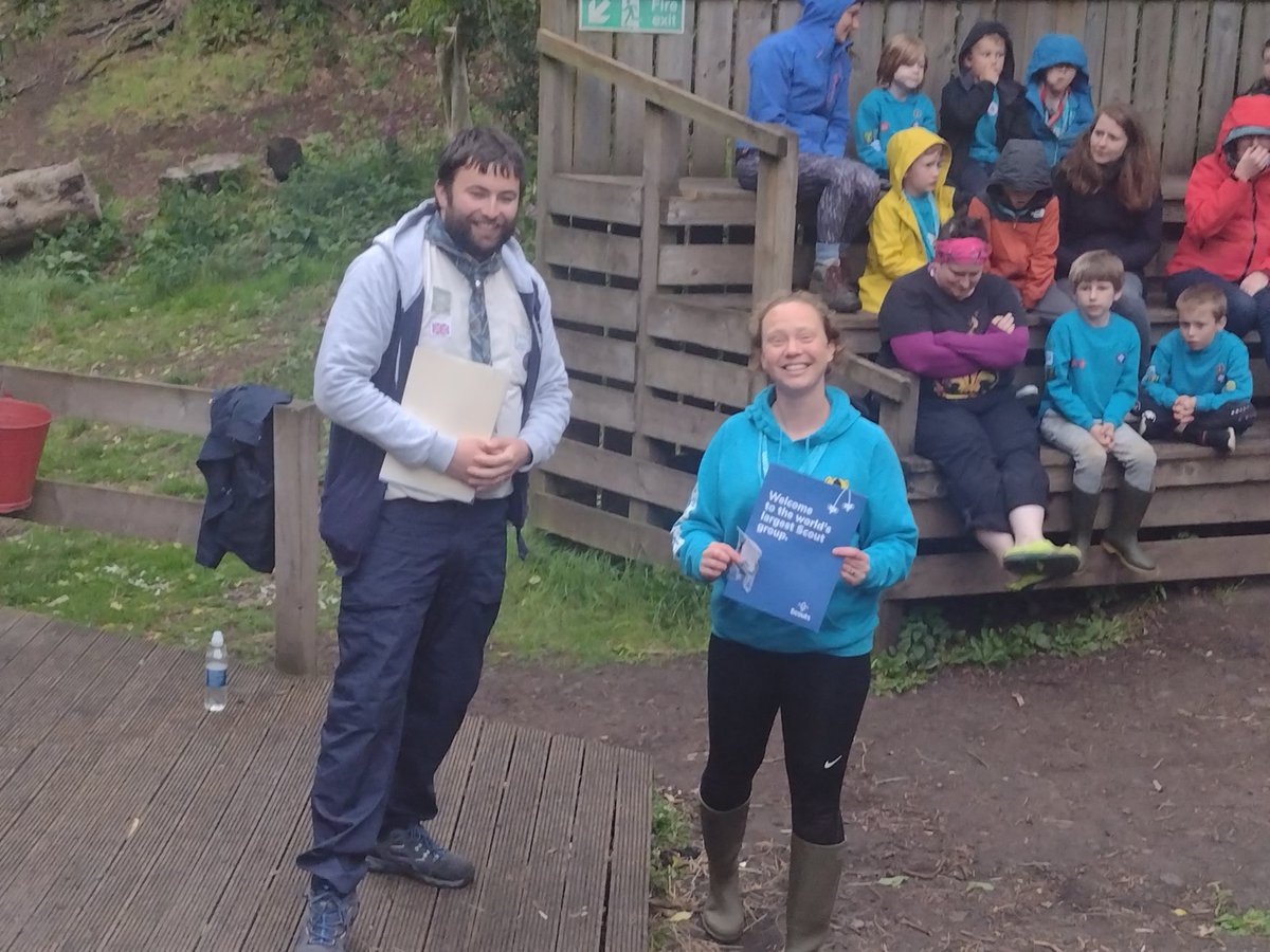 Our very own Sam Robertson receiving her wood badge from <a href="/sesscouts/">South East Scotland Scouts</a> Regional Commissioner Martin Elliot.  Well done Sam. <a href="/ScoutsScotland/">Scouts Scotland</a>
