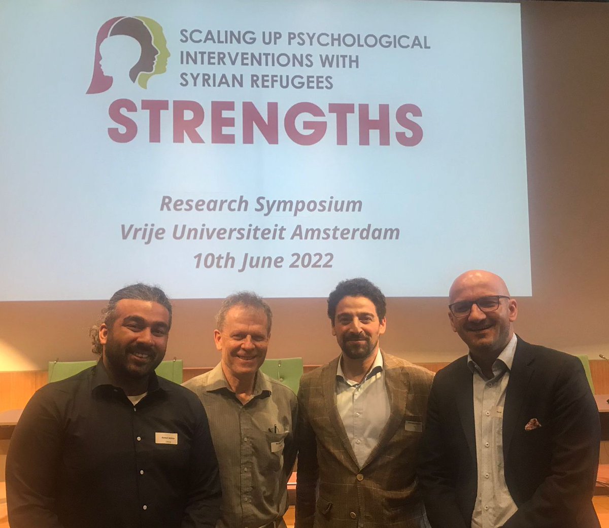 MahmoudHemmoMSc's tweet photo. @STRENGTHS_proj Symposium. Rare opportunity f. our close-knit team to meet in person. Dr. Aemal Akhtar (WHO), @RichardBryant12, Mahmoud Hemmo (UZH), @drNaserMorina. Grateful for a collaboration based on matching visions, competences &amp; furthermore character, culture &amp; attitudes. https://t.co/k1ZgeEG6u2