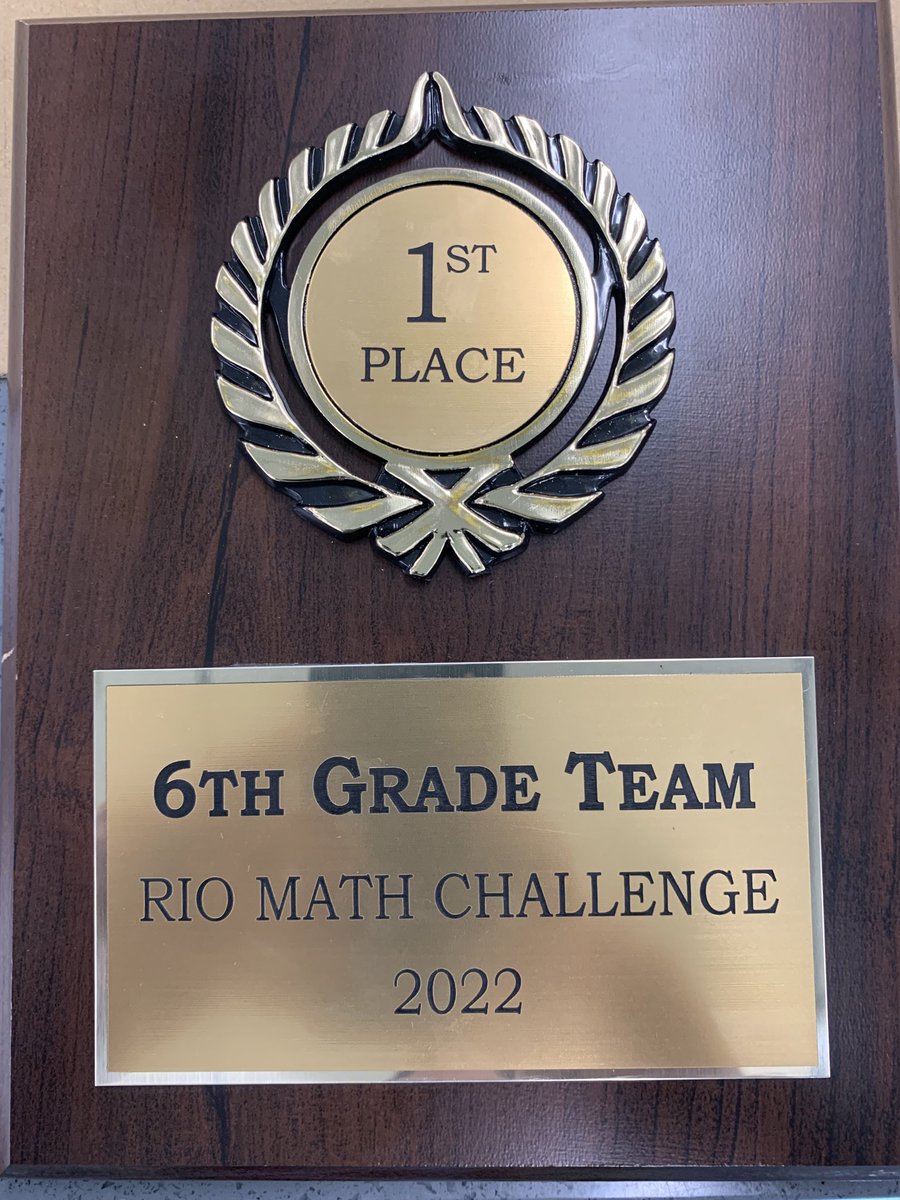 Congrats to the ⁦<a href="/RioSTEAMSchool/">Rio Del Sol School</a>⁩ math team and coaches. First place #math #rioschools