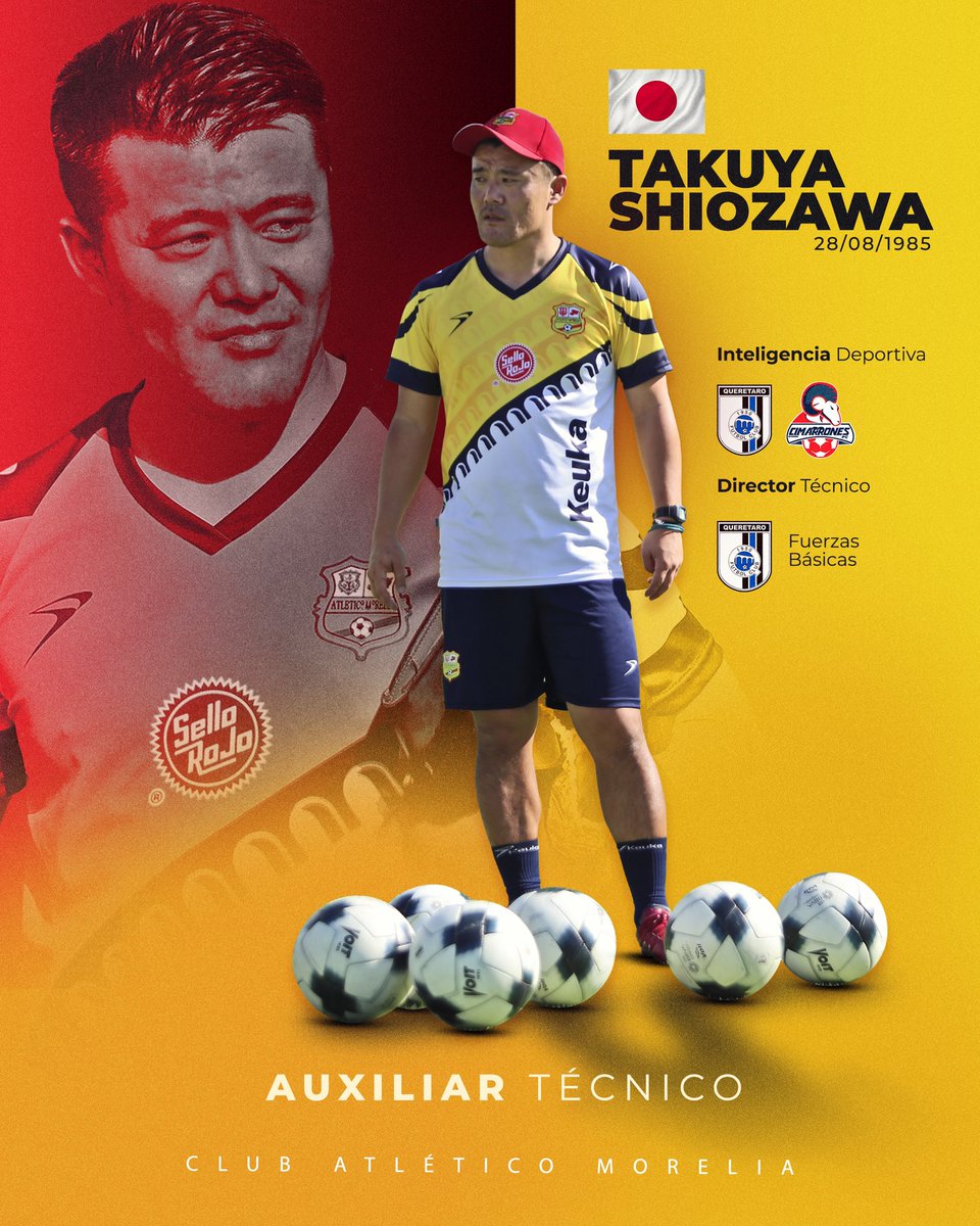 C_A_Morelia's tweet photo. ¡Conoce a los líderes del CANARIO! 

Takuya Shiozawa es auxiliar técnico del 'Místico'. ¡Daleeeee 'Taku'! 👊

#LaHistoriaContinúa🟡🔴 https://t.co/SHnGsVO7yH