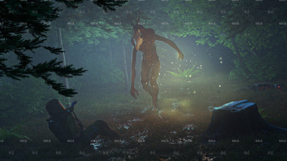 somewhat of a random render i made of a wendigo hunting down #playrust characters
