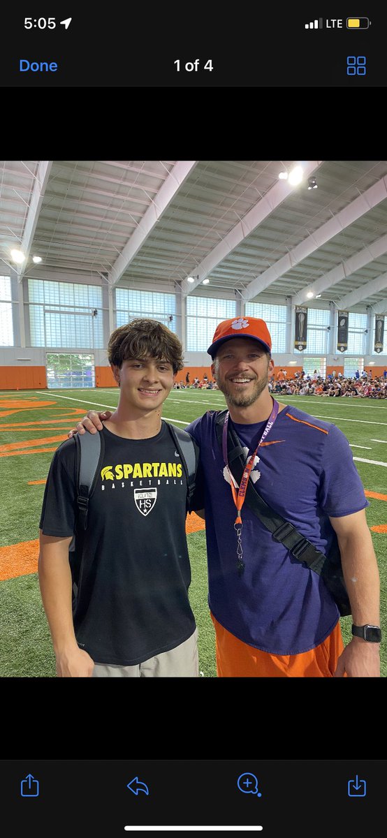 JacksonBeatty3's tweet photo. After a great camp, I am blessed to receive a PWO offer from Clemson University! Thank you Coach Swinney and @Coach_Grisham for the opportunity!! @RecruitMtnBrook @YeagerSpartanFB @CoachEasley_ @MrJakeCollins @_SouthernXpress https://t.co/bJJ8qnghQD