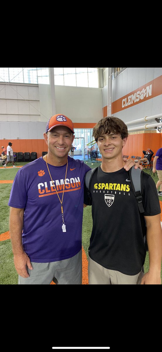 JacksonBeatty3's tweet photo. After a great camp, I am blessed to receive a PWO offer from Clemson University! Thank you Coach Swinney and @Coach_Grisham for the opportunity!! @RecruitMtnBrook @YeagerSpartanFB @CoachEasley_ @MrJakeCollins @_SouthernXpress https://t.co/bJJ8qnghQD