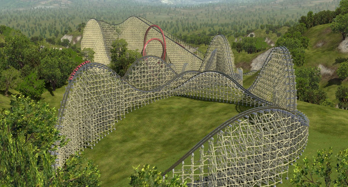 josephpojunis's tweet photo. Today was the annual @nolimitscoaster 5 Hours of Power contest. This year, we had to convert the infamously defunct Son of Beast wooden coaster into a modern "hybrid" (wood &amp; steel) within that extremely short timeframe. Here's my entry! https://t.co/NfjVFwJCAg