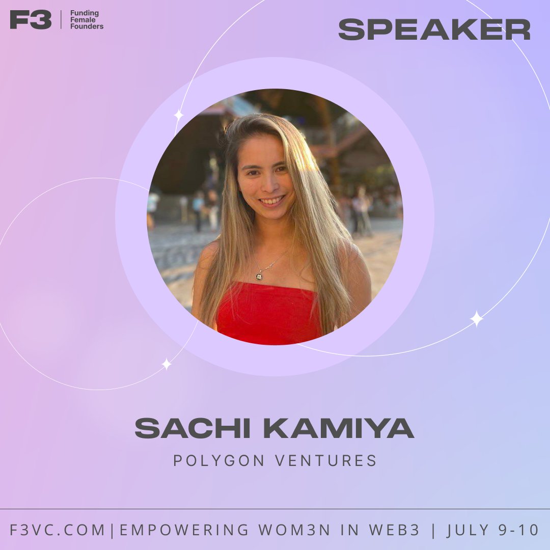 F3_Ventures's tweet photo. ✨SPEAKER ANNOUNCEMENT✨

Thank you for helping us welcome more than 1000+ women to the world of WEB3!

💜 @akayingjie - investor at @500GlobalVC
💜 @satoshisarah - founder of @bitcoinladies
💜 @pocketysun -  co-founder at @sogalventures 
💜@0xsachi - VP of Investments @0xPolygon https://t.co/ubVjnuovK3